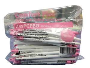 KOŃCÓWKI ŚLINOCIĄGÓW Crosstex Comfort Plus (Buble Gum) 100szt.