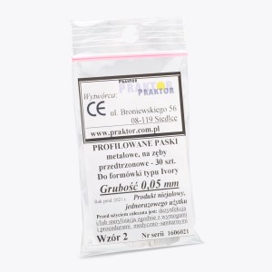 PASKI DO FORMÓWEK Praktor Nr.2 (średnie) /profilowane-płaskie 30szt./ Typ Ivory 0,05mm.