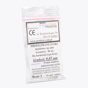 PASKI DO FORMÓWEK Praktor Nr.3 (duże) /profilowane-płaskie 30szt./ Typ Ivory 0,05mm.