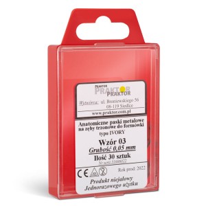 PASKI DO FORMÓWEK Praktor Nr.03 (duże) /anatomiczne z dziureczkami 30szt./ Typ Ivory 0,05mm.