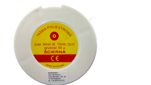 TAŚMA POLIESTROWA ścierna 90u/8mm 15mb (czerwona)