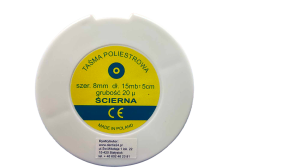 TAŚMA POLIESTROWA ścierna 20u/8mm 15mb (niebieska)