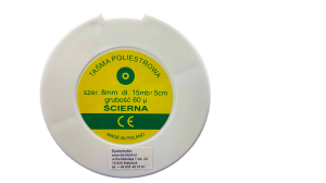 TAŚMA POLIESTROWA ścierna 60u/8mm 15mb (zielona)