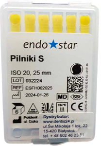 PILNIKI Typ S Poldent Endostar 6szt. 25mm 20