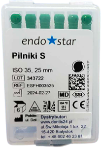 PILNIKI Typ S Poldent Endostar 6szt. 25mm 35