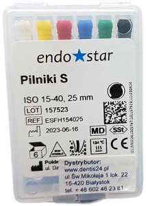 PILNIKI Typ S Poldent Endostar 6szt. 25mm 15-40