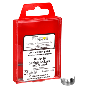 PASKI DO FORMÓWEK Praktor Nr.20 Ass /anatomiczne , trzon. i przedtrz. z jednym, dwoma brzusz. 30szt./ 0,05mm.