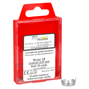 PASKI DO FORMÓWEK Praktor Nr.28 /anatomiczne - przedtrzon. obustronne 30szt./ 0,05mm.