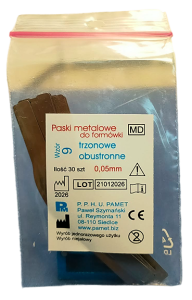 PASKI DO FORMÓWEK Pamet Nr.9 /profilowane - trzonowce 2 brzuszki 30szt./ 0,05mm.
