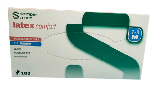 RĘKAWICE LATEX Sempermed /bez pudru/ 100szt. M (7-8)