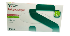 RĘKAWICE LATEX Sempermed /bez pudru/ 100szt. L (8-9)